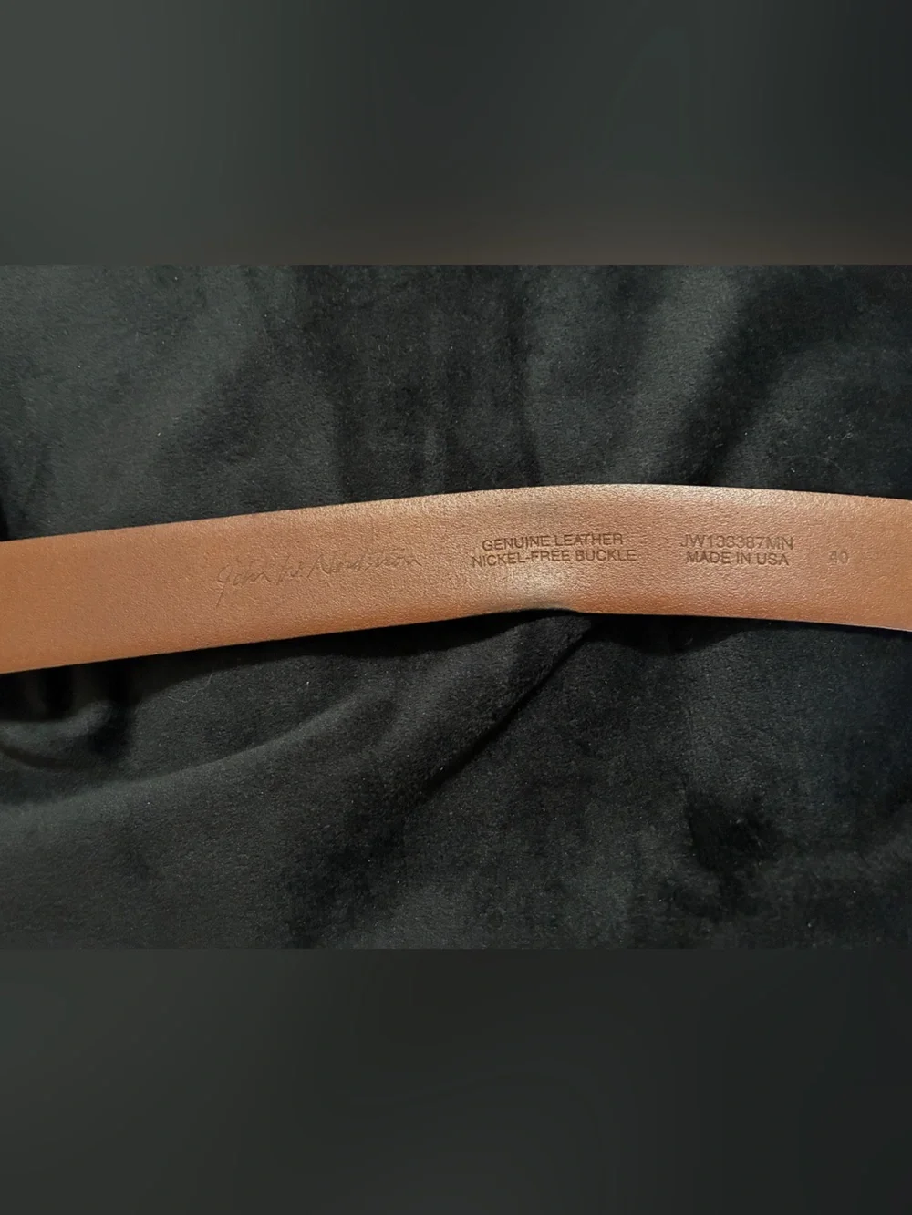 John W. Nordstrom men’s rich brown leather belt Made in USA Size 40 1¼” wide